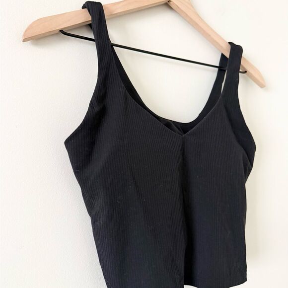 Lululemon Align Racer Back Tank in Ribbed Black Size 8 - Picture 2 of 5